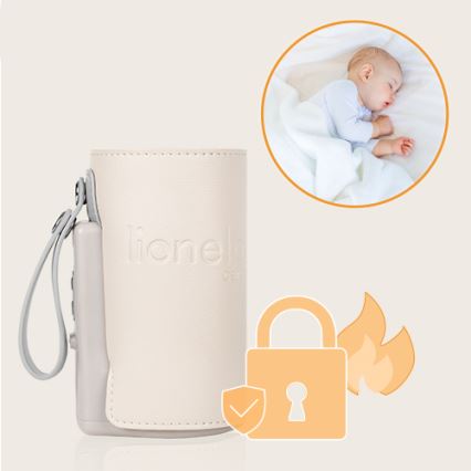 Lionelo - Nabíjací ohrievač fľašiek THERMUP GO PLUS 10W/5V béžová