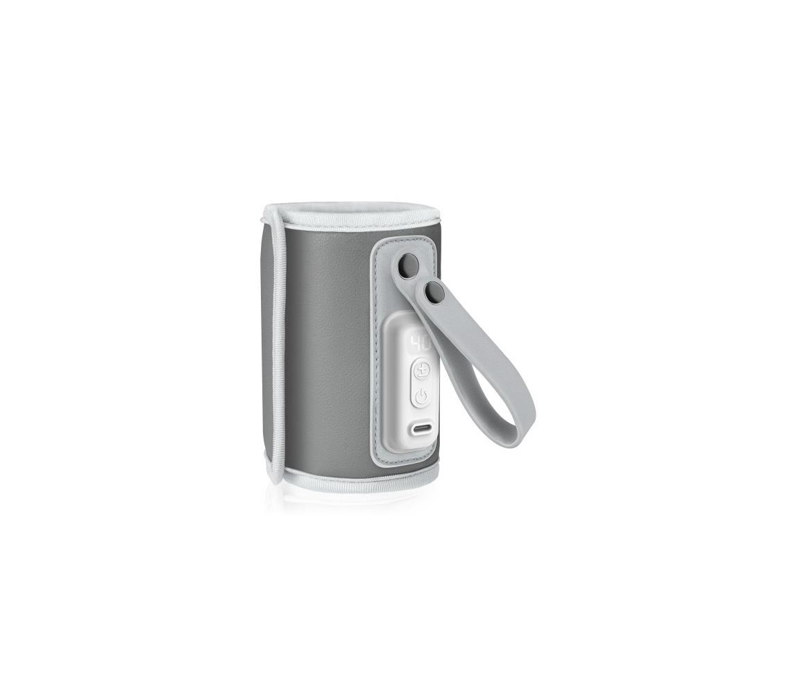 Lionelo - Nabíjací ohrievač fliaš THERMUP GO 18W/5V Grey Silver 5903771701648