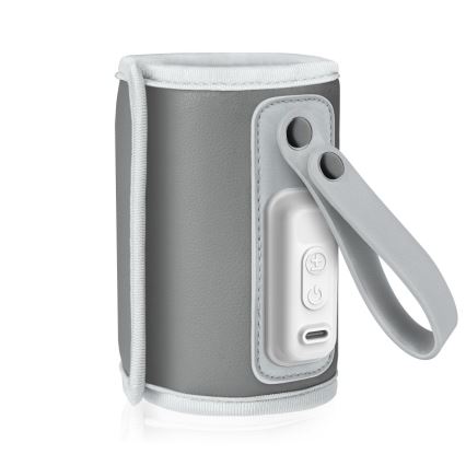 Lionelo - Nabíjací ohrievač fliaš THERMUP GO 18W/5V Grey Silver