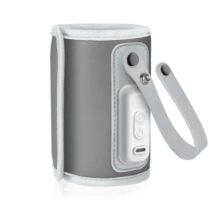 Lionelo - Nabíjací ohrievač fliaš THERMUP GO 18W/5V Grey Silver