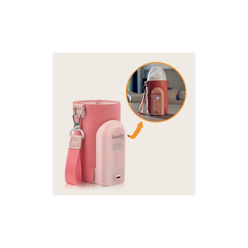 Lionelo - Nabíjací ohrievač fliaš THERMUP GO EVO 18W/5V ružový