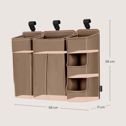 Lionelo - Organizér na postieľku 3 v 1 SIDEPOCKET béžový
