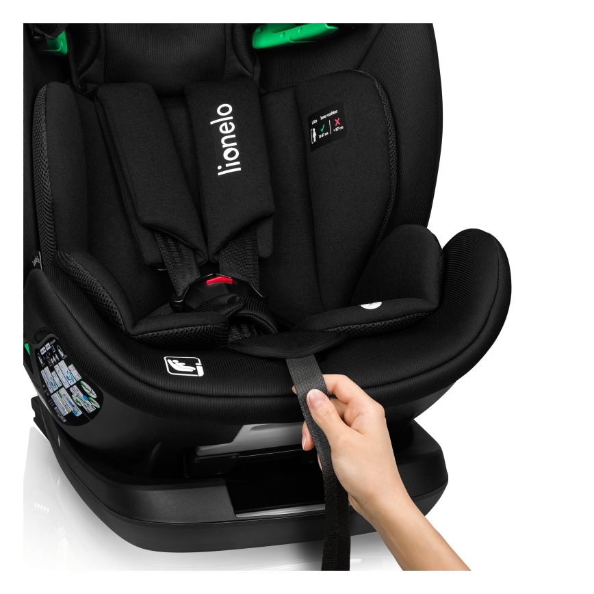 Lionelo - Otáčacia autosedačka so základňou LAVENDER i-Size 76-150 cm Black Carbon