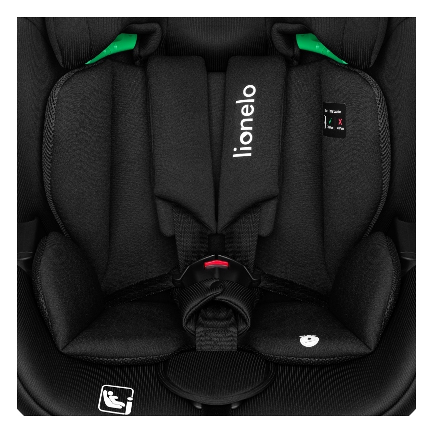 Lionelo - Otáčacia autosedačka so základňou LAVENDER i-Size 76-150 cm Black Carbon