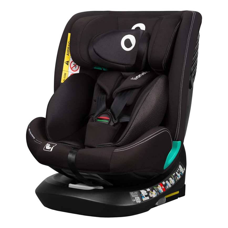 Lionelo - Otáčavá autosedačka so základňou BASTIAAN ONE i-Size 40-150 cm Čierny karbón
