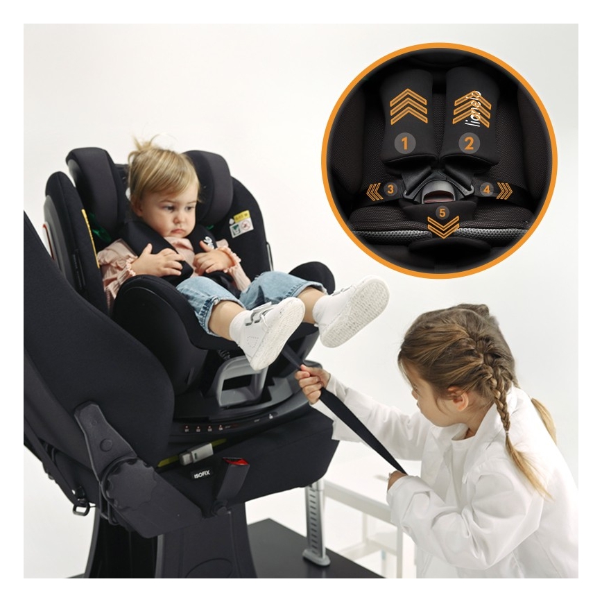 Lionelo - Otočná autosedačka so základňou ANTOON PLUS i-Size 40-105 cm Čierny Onyx