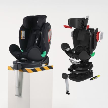 Lionelo - Otočná autosedačka so základňou ANTOON PLUS i-Size 40-105 cm Čierny Onyx