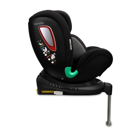 Lionelo - Otočná autosedačka so základňou ANTOON PLUS i-Size 40-105 cm Čierny Onyx
