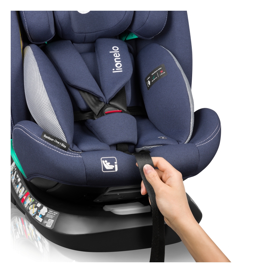 Lionelo - autosedačka s otočnou základňou BASTIAAN ONE i-Size 40–150 cm tmavomodrá