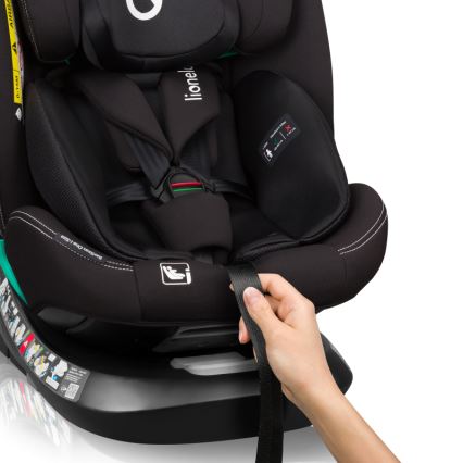Lionelo - Otáčavá autosedačka so základňou BASTIAAN ONE i-Size 40-150 cm Čierny karbón