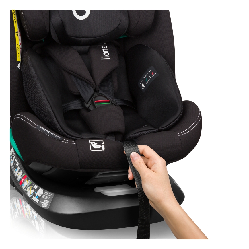 Lionelo - Otáčavá autosedačka so základňou BASTIAAN ONE i-Size 40-150 cm Čierny karbón