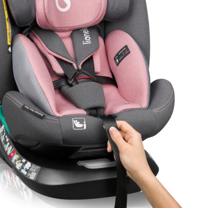 Lionelo - Otočná autosedačka so základňou BASTIAAN ONE i-Size 40-150 cm Pink Rose