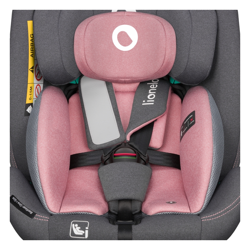 Lionelo - Otočná autosedačka so základňou BASTIAAN ONE i-Size 40-150 cm Pink Rose