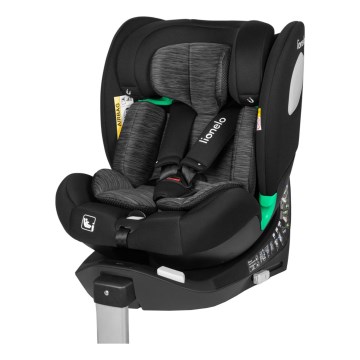 Lionelo - Otočná autosedačka s bázou BRAAM i-Size 40-150 cm Čierny karbón