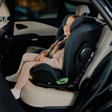 Lionelo - otočná autosedačka s bázou HARPER i-Size 76-150 cm Black Carbon