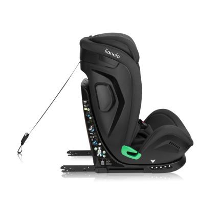 Lionelo - otočná autosedačka s bázou HARPER i-Size 76-150 cm Black Carbon