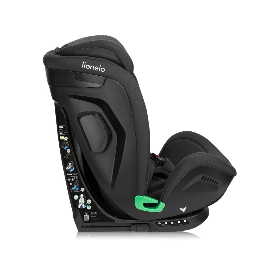Lionelo - otočná autosedačka s bázou HARPER i-Size 76-150 cm Black Carbon