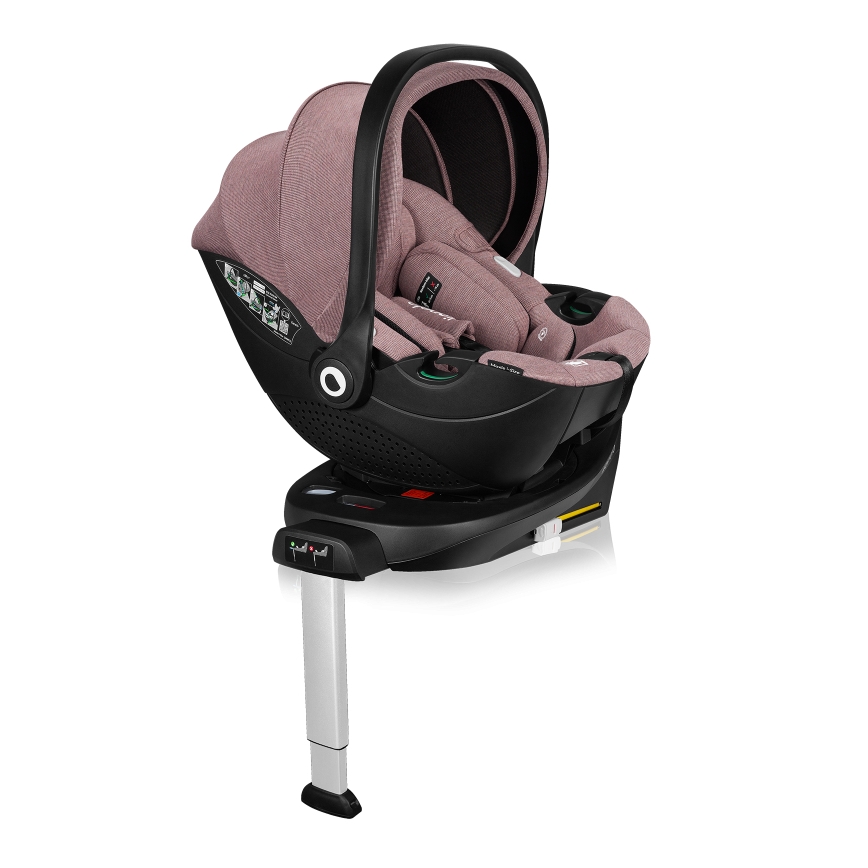 Lionelo - Otočná autosedačka s bázou MOXIE SET i-Size 40-87 cm, ružovo-mauve
