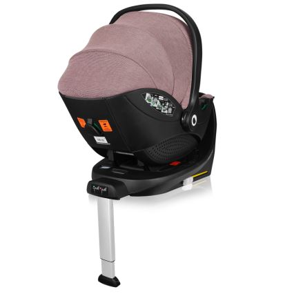 Lionelo - Otočná autosedačka s bázou MOXIE SET i-Size 40-87 cm, ružovo-mauve