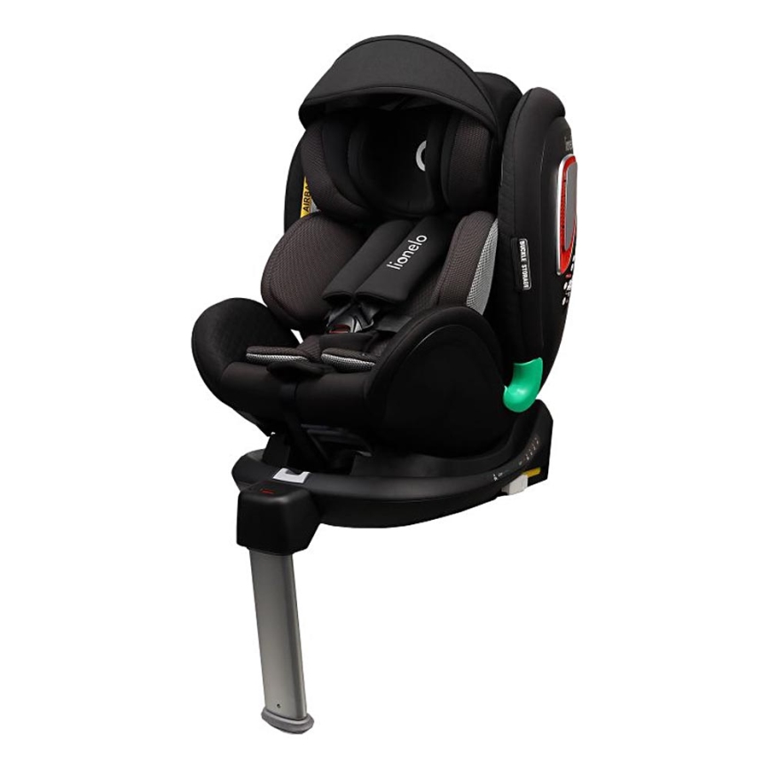 Lionelo - Otočná autosedačka so základňou ANTOON PLUS i-Size 40-105 cm Čierny Onyx