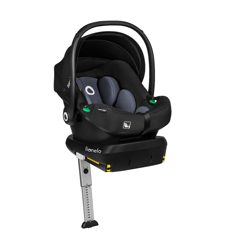 Lionelo - Otočná autosedačka so základňou ASTRID SET i-Size 40-87 cm čierno-sivá