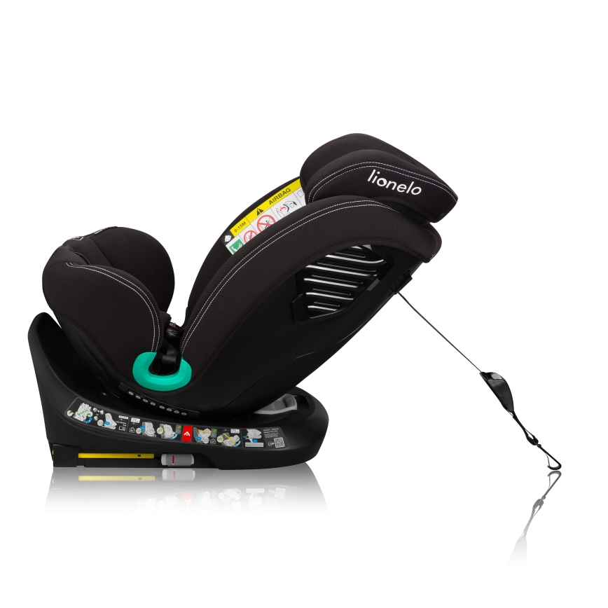 Lionelo - Otočná autosedačka so základňou BASTIAAN ONE i-Size 40-150 cm Čierny karbón