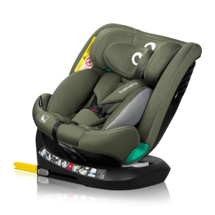 Lionelo - Otočná autosedačka so základňou BASTIAAN ONE i-Size 40-150 cm olivovo-zelená