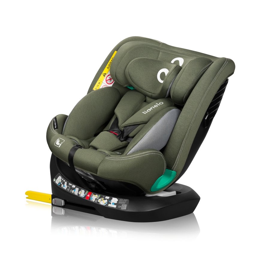 Lionelo - Otočná autosedačka so základňou BASTIAAN ONE i-Size 40-150 cm olivovo-zelená
