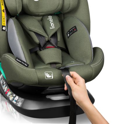 Lionelo - Otočná autosedačka so základňou BASTIAAN ONE i-Size 40-150 cm olivovo-zelená