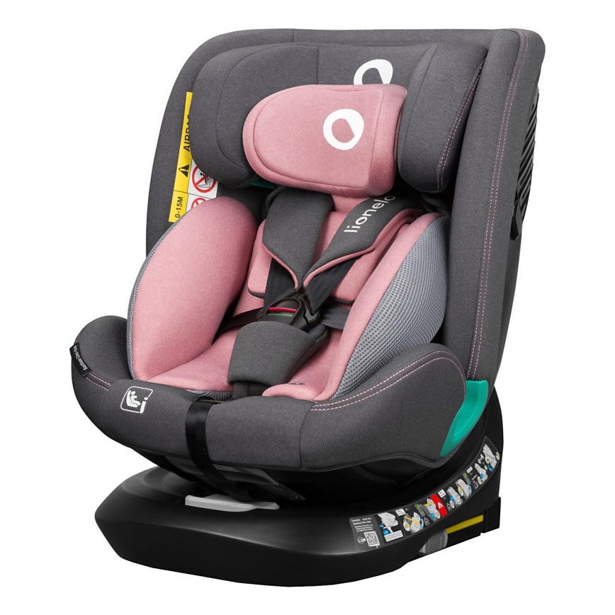 Lionelo - Otočná autosedačka so základňou BASTIAAN ONE i-Size 40-150 cm Pink Rose