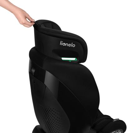 Lionelo - Otočná autosedačka so základňou LAVENDER i-Size 76-150 cm Čierny karbón