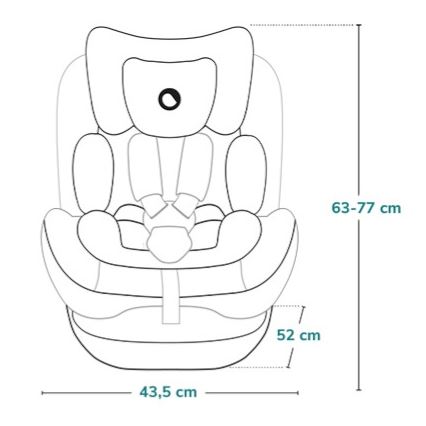 Lionelo - Otočná autosedačka so základňou LAVENDER i-Size 76-150 cm Čierny karbón