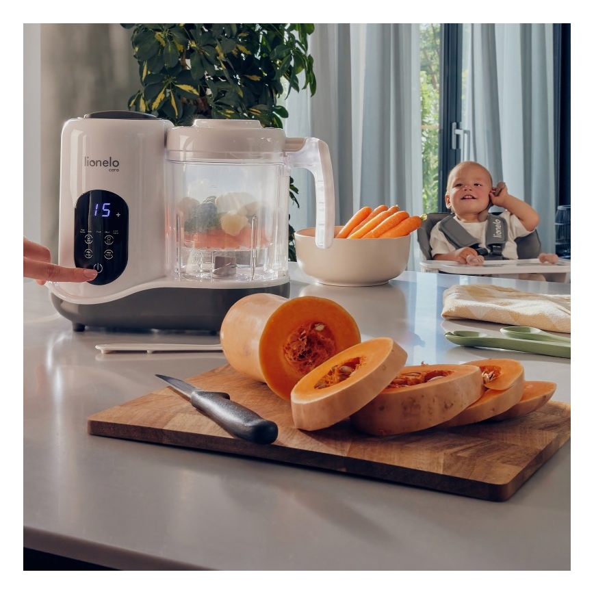 Lionelo - Parný varič 5v1 BABYMENU 110W/230V biela/šedá