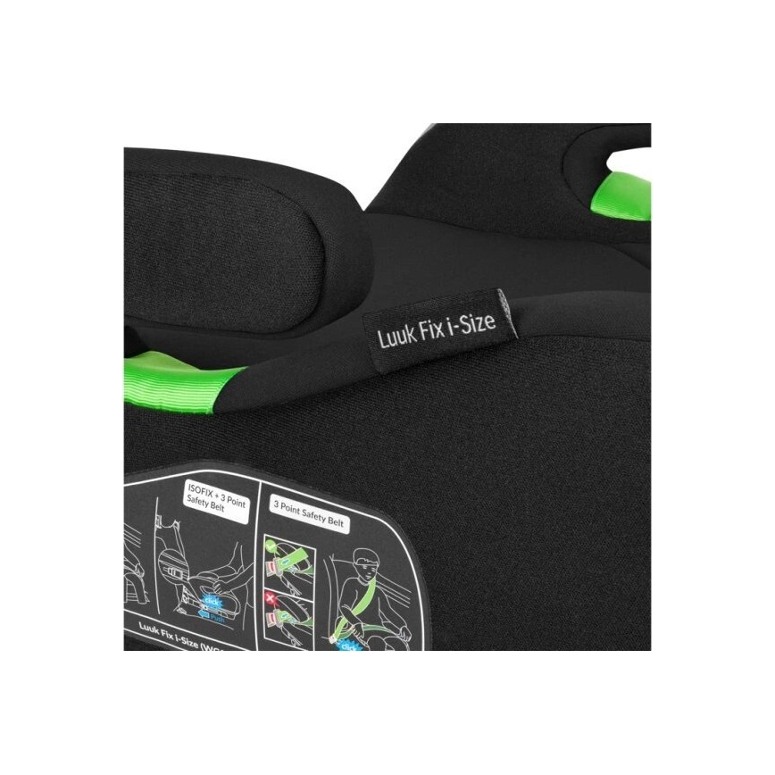 Lionelo - Podsedák do auta LUUK FIX i-Size 125-150 cm čierna