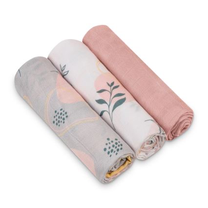 Lionelo - SADA 3x Bambusová plienka BAMBOO SET 70x70 cm Leaf