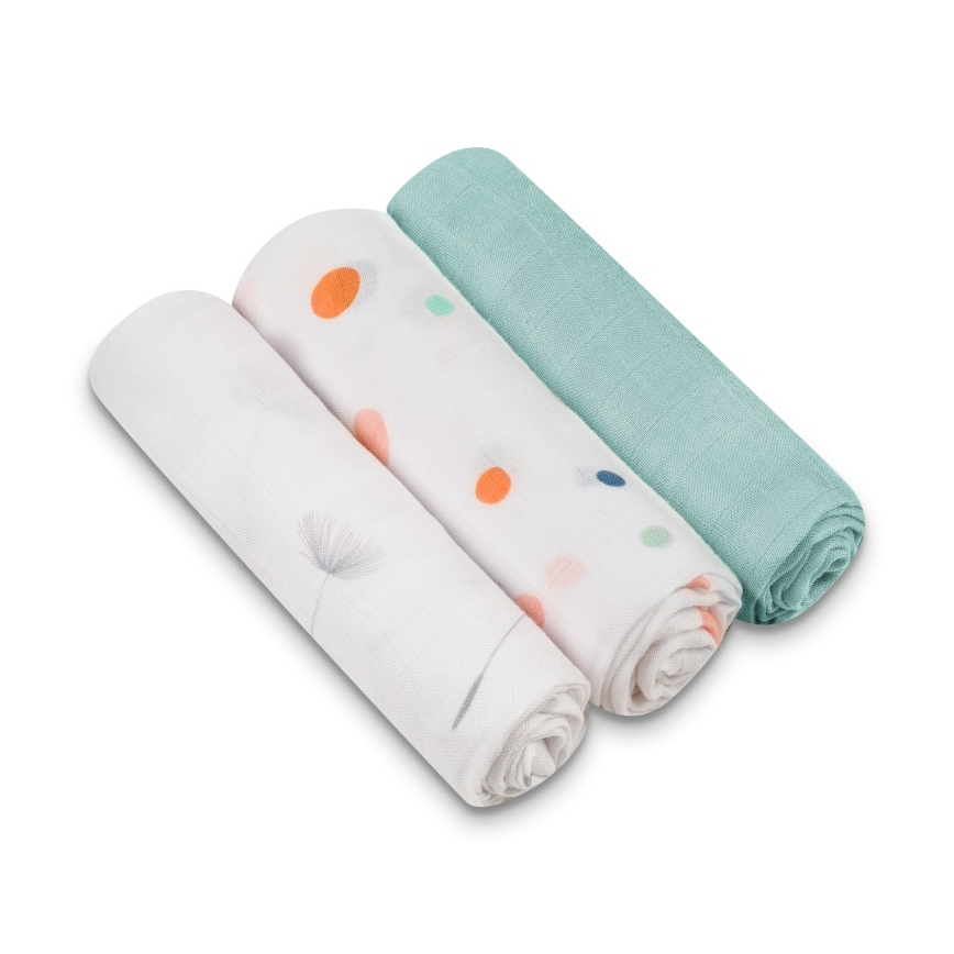 Lionelo - Sada 3x bambusových plienok BAMBOO SET 70x70 cm Dot