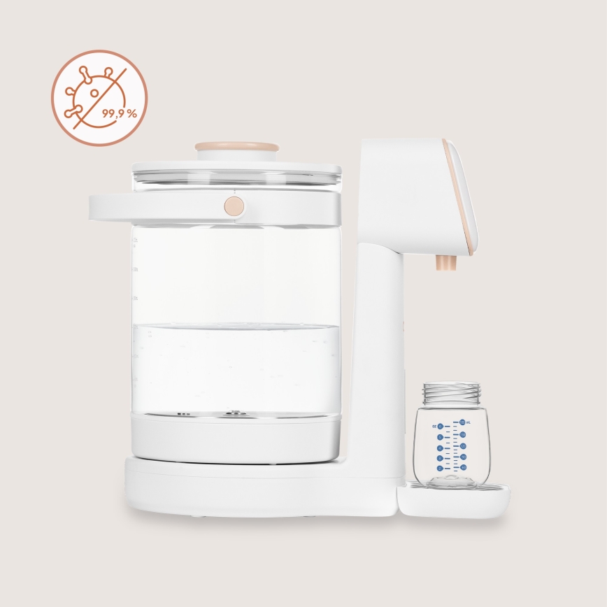 Lionelo - Zariadenie na prípravu dojčenského mlieka BABYPRESTO 2.0 1200W/230V Biele