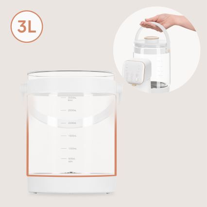 Lionelo - Zariadenie na prípravu dojčenského mlieka BABYPRESTO 2.0 1200W/230V Biele