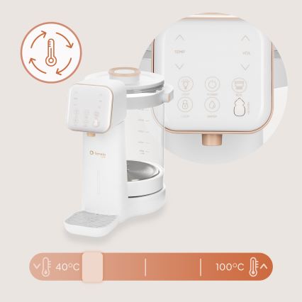 Lionelo - Zariadenie na prípravu dojčenského mlieka BABYPRESTO 2.0 1200W/230V Biele