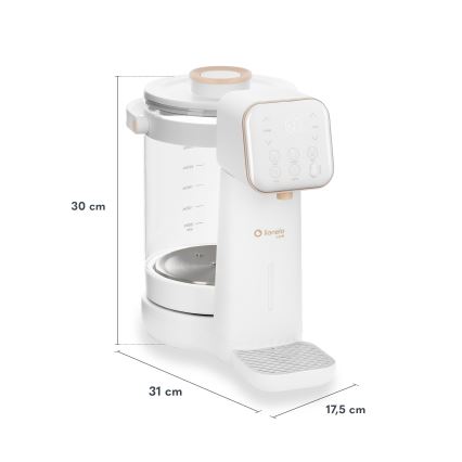 Lionelo - Zariadenie na prípravu dojčenského mlieka BABYPRESTO 2.0 1200W/230V Biele
