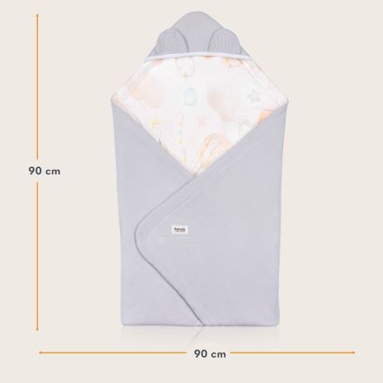 Lionelo - Zavinovačka do autosedačky TRAVEL SWADDLE 90x90 cm Šedý balón