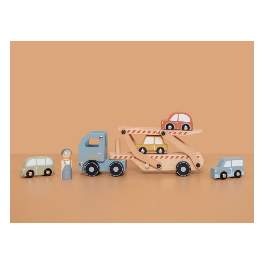 Little Dutch - Drevené nákladné auto s autíčkami