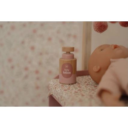 Little Dutch - Drevený prebaľovací pult pre bábiky Soft Flowers