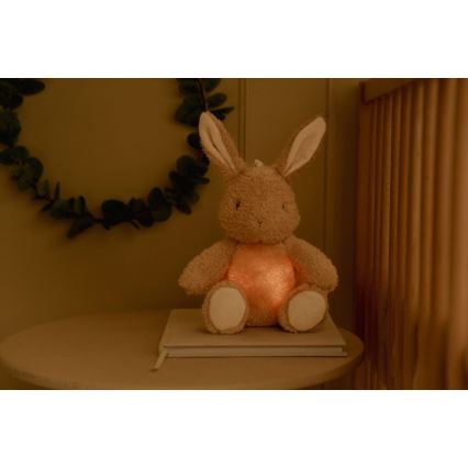 Little Dutch - Newborn Naturals usínací zajačik so svetlom a melódiou