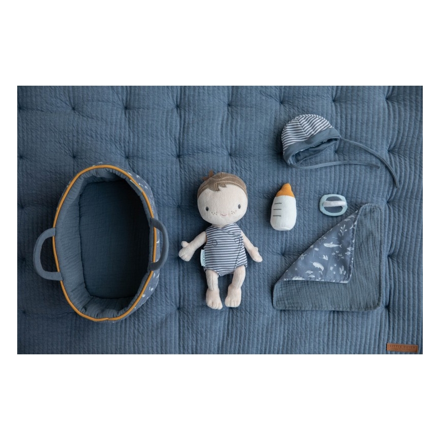 Little Dutch - Plyšová bábika JIM s príslušenstvom modrá