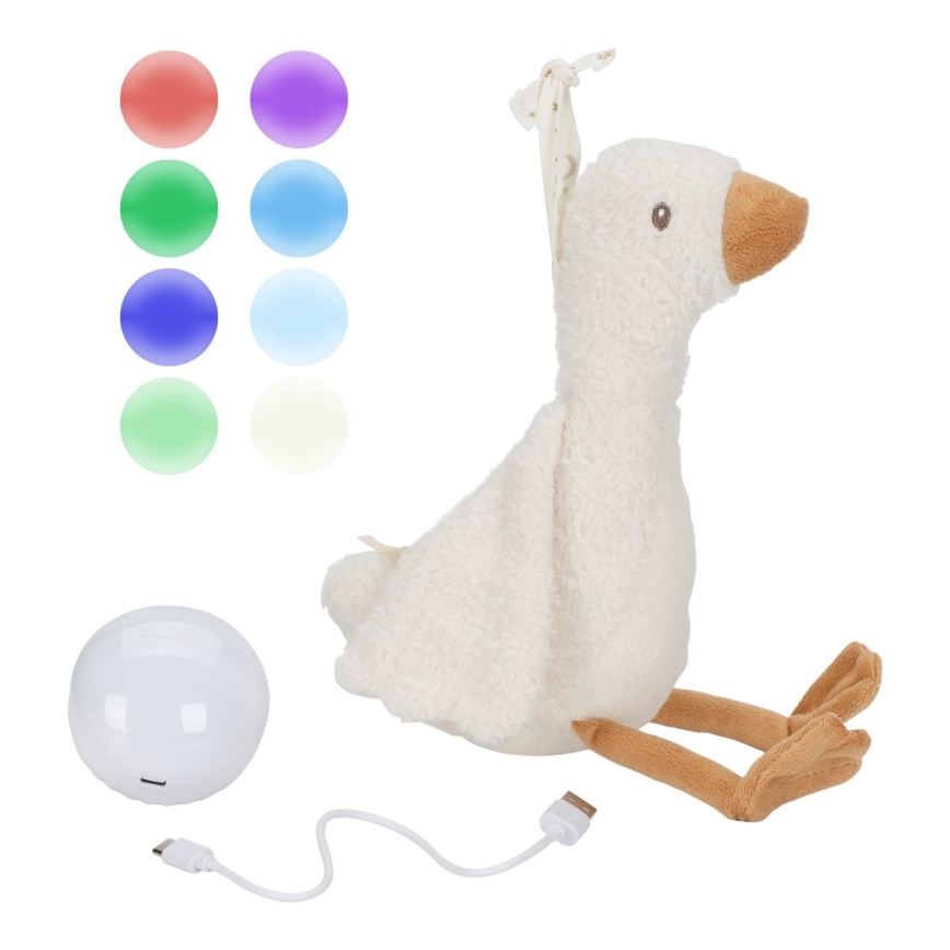 Little Dutch - Uspávací plyšák s melódiou a svetlom Newborn Naturals hus