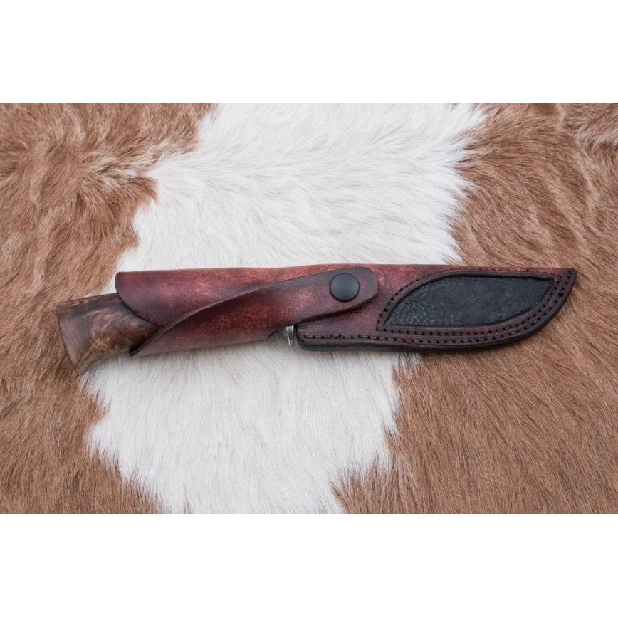 Lovecký damaškový nôž 13 cm topoľ/eben