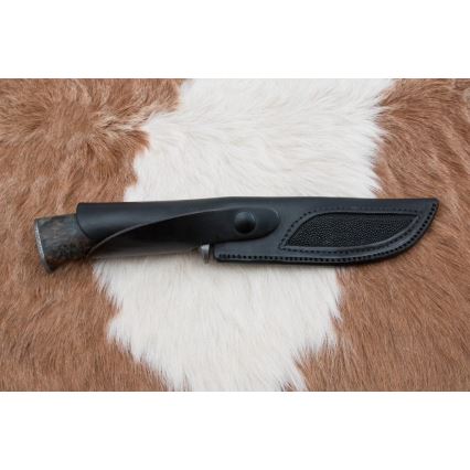 Lovecký damaškový nôž 14,5 cm jelša/serpentinit