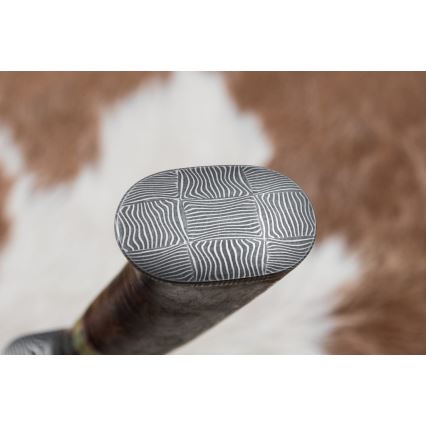Lovecký damaškový nôž 14,5 cm jelša/serpentinit