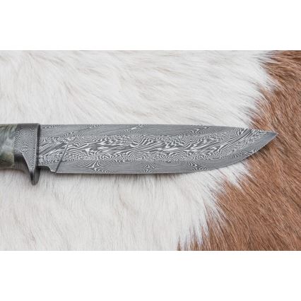 Lovecký damaškový nôž 14 cm gaštan